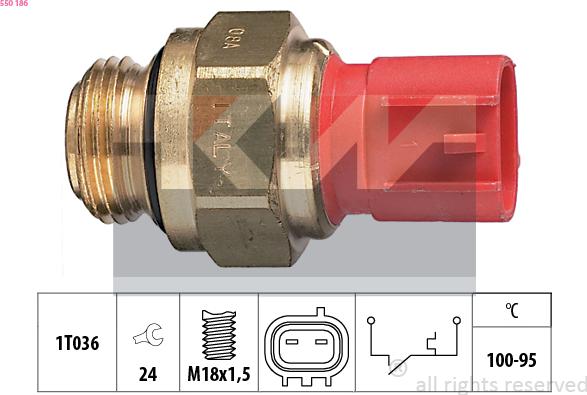 KW 550 186 - Термовимикач, вентилятор радіатора / кондиціонера autocars.com.ua