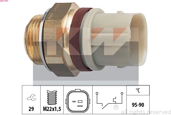 KW 550 197 - Термовыключатель, вентилятор радиатора / кондиционера autodnr.net
