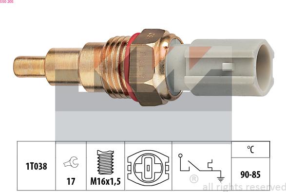 KW 550 205 - Термовыключатель, вентилятор радиатора / кондиционера avtokuzovplus.com.ua