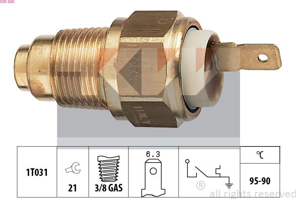 KW 550 226 - Термовимикач, вентилятор радіатора / кондиціонера autocars.com.ua