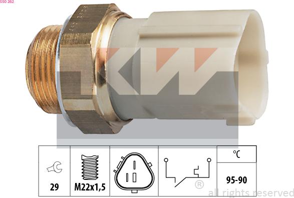 KW 550 262 - Термовыключатель, вентилятор радиатора / кондиционера avtokuzovplus.com.ua