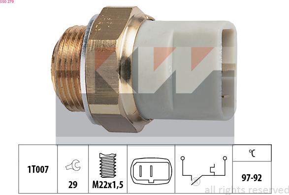 KW 550 279 - Термовыключатель, вентилятор радиатора / кондиционера avtokuzovplus.com.ua