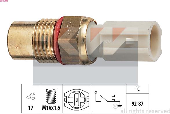 KW 550 291 - Термовимикач, вентилятор радіатора / кондиціонера autocars.com.ua