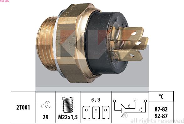 KW 550 606 - Термовимикач, вентилятор радіатора / кондиціонера autocars.com.ua