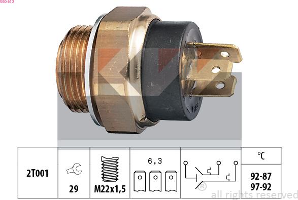 KW 550 612 - Термовыключатель, вентилятор радиатора / кондиционера autodnr.net