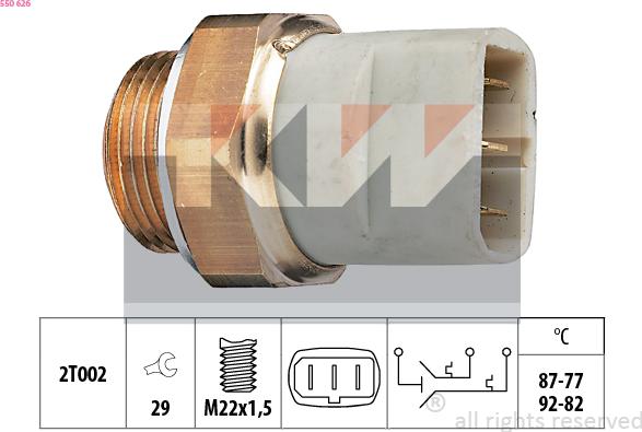 KW 550 626 - Термовыключатель, вентилятор радиатора / кондиционера avtokuzovplus.com.ua