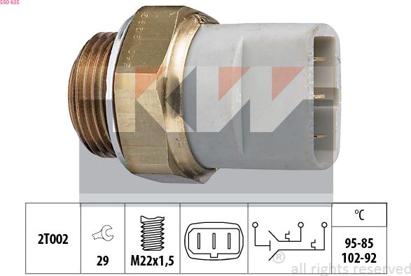 KW 550 635 - Термовыключатель, вентилятор радиатора / кондиционера autodnr.net