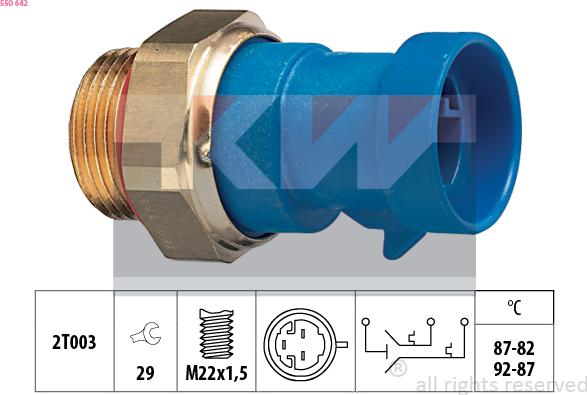 KW 550 642 - Термовыключатель, вентилятор радиатора / кондиционера autodnr.net