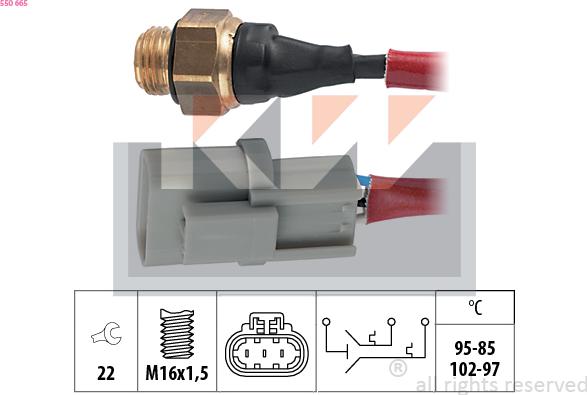 KW 550 665 - Термовимикач, вентилятор радіатора / кондиціонера autocars.com.ua