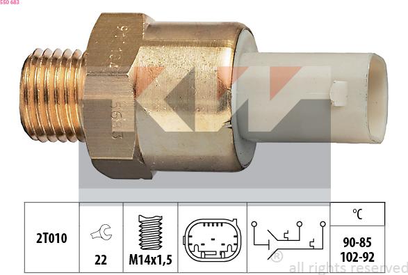 KW 550 683 - Термовимикач, вентилятор радіатора / кондиціонера autocars.com.ua