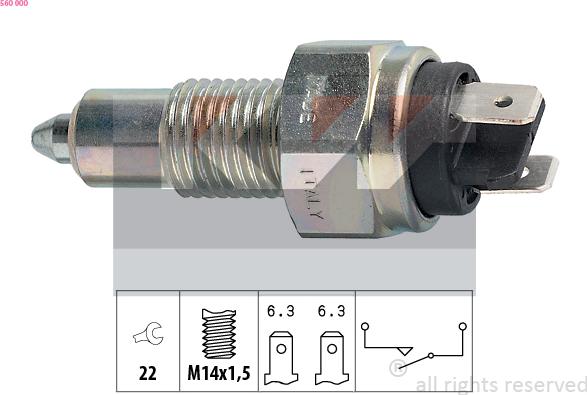 KW 560 000 - Датчик, переключатель, фара заднего хода avtokuzovplus.com.ua