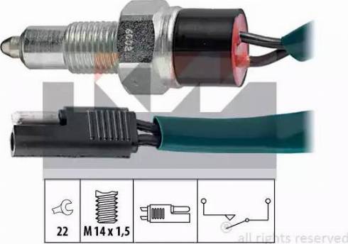 KW 560 002 - Датчик, контактний перемикач, фара заднього ходу autocars.com.ua