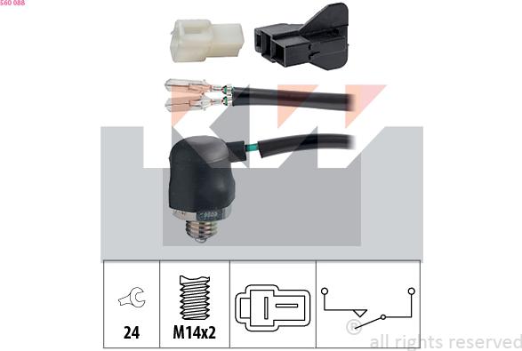 KW 560 088 - Датчик, контактний перемикач, фара заднього ходу autocars.com.ua