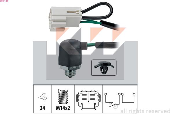 KW 560 144 - Датчик, переключатель, фара заднего хода avtokuzovplus.com.ua