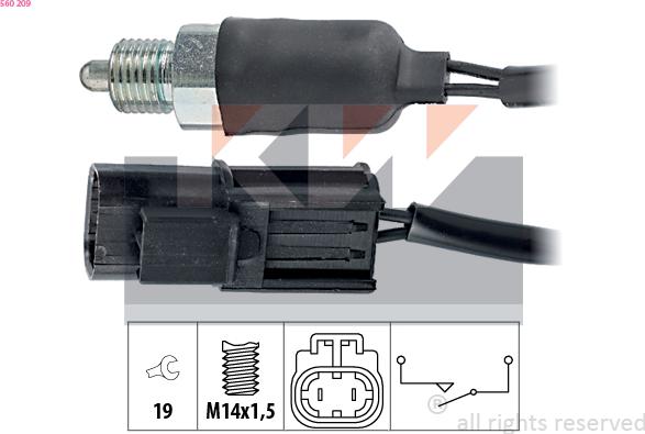 KW 560 209 - Датчик, переключатель, фара заднего хода avtokuzovplus.com.ua