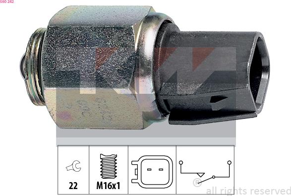 KW 560 242 - Датчик, переключатель, фара заднего хода autodnr.net