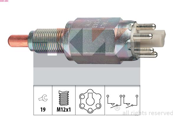 KW 560 243 - Датчик, переключатель, фара заднего хода avtokuzovplus.com.ua