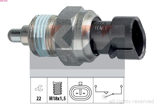 KW 560 254 - Датчик, переключатель, фара заднего хода avtokuzovplus.com.ua