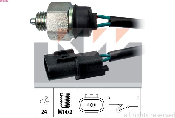 KW 560 313 - Датчик, переключатель, фара заднего хода autodnr.net