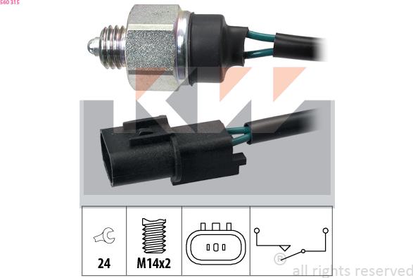 KW 560 315 - Датчик, переключатель, фара заднего хода avtokuzovplus.com.ua