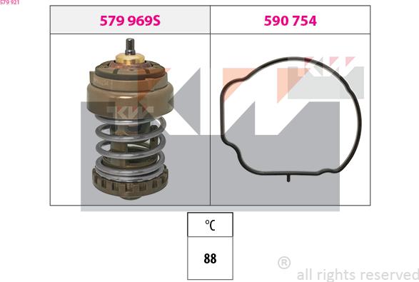 KW 579 921 - Термостат, охолоджуюча рідина autocars.com.ua