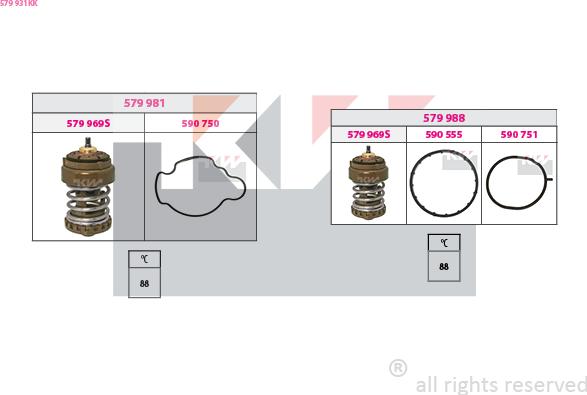 KW 579 931KK - Термостат, охолоджуюча рідина autocars.com.ua
