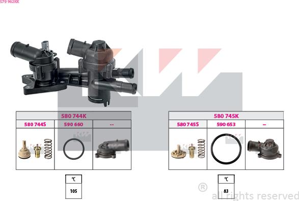 KW 579 962KK - Термостат, охлаждающая жидкость avtokuzovplus.com.ua