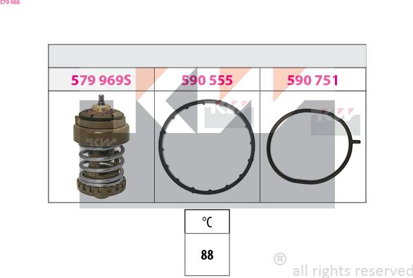 KW 579 988 - Термостат, охолоджуюча рідина autocars.com.ua