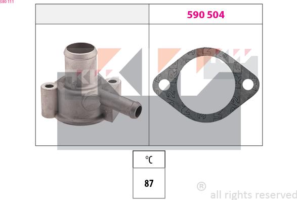 KW 580 111 - Термостат, охолоджуюча рідина autocars.com.ua