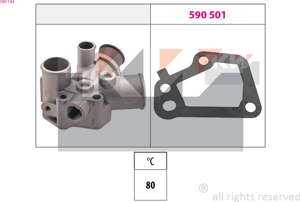 KW 580 144 - Термостат, охолоджуюча рідина autocars.com.ua