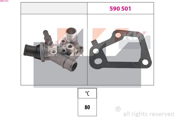 KW 580 152 - Термостат, охолоджуюча рідина autocars.com.ua