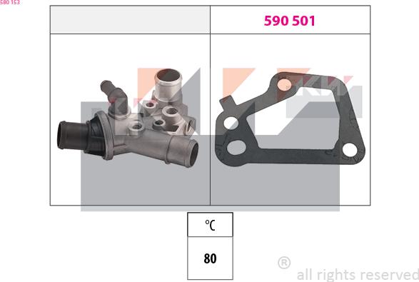 KW 580 153 - Термостат, охолоджуюча рідина autocars.com.ua