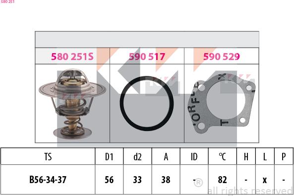 KW 580 251 - Термостат, охлаждающая жидкость avtokuzovplus.com.ua