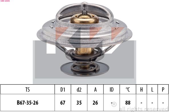 KW 580 258S - Термостат, охлаждающая жидкость autodnr.net