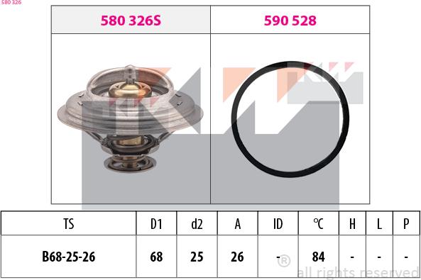 KW 580 326 - Термостат, охлаждающая жидкость avtokuzovplus.com.ua