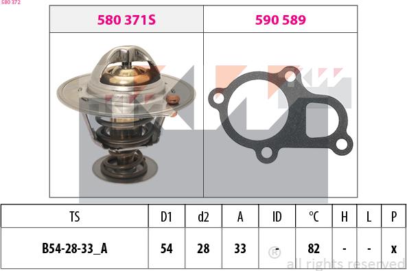 KW 580 372 - Термостат, охлаждающая жидкость avtokuzovplus.com.ua