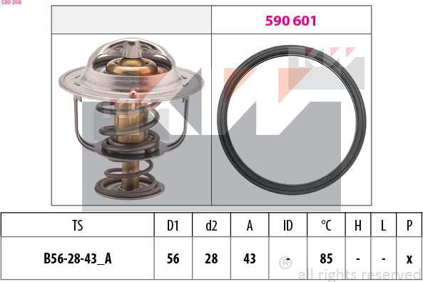 KW 580 398 - Термостат, охлаждающая жидкость autodnr.net