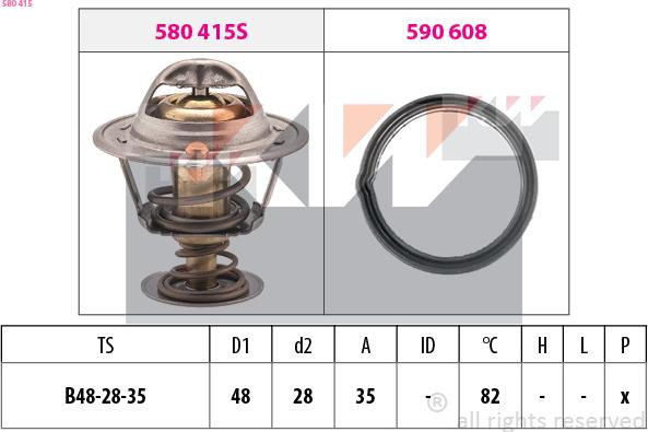 KW 580 415 - Термостат, охолоджуюча рідина autocars.com.ua