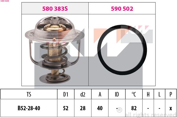 KW 580 438 - Термостат, охлаждающая жидкость autodnr.net