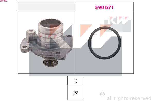 KW 580 458 - Термостат, охлаждающая жидкость avtokuzovplus.com.ua