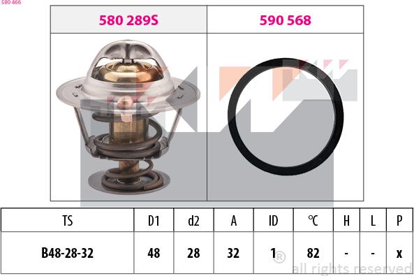 KW 580 466 - Термостат, охлаждающая жидкость autodnr.net