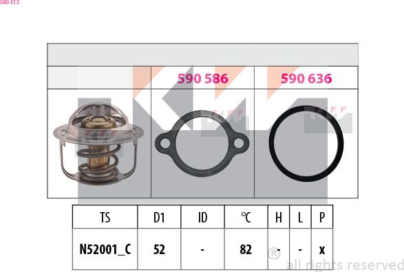 KW 580 513 - Термостат, охлаждающая жидкость avtokuzovplus.com.ua