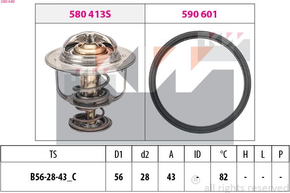 KW 580 640 - Термостат, охлаждающая жидкость avtokuzovplus.com.ua