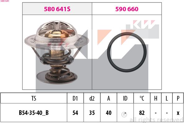 KW 580 641 - Термостат, охолоджуюча рідина autocars.com.ua