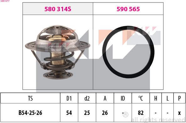 KW 580 677 - Термостат, охлаждающая жидкость autodnr.net