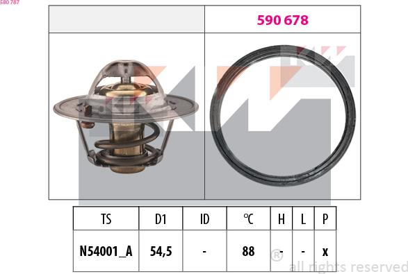 KW 580 787 - Термостат, охолоджуюча рідина autocars.com.ua