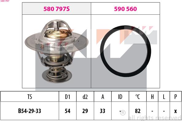 KW 580 797 - Термостат, охлаждающая жидкость avtokuzovplus.com.ua