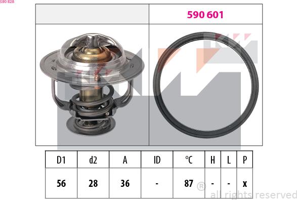 KW 580 828 - Термостат, охлаждающая жидкость autodnr.net