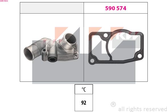 KW 580 832 - Термостат, охолоджуюча рідина autocars.com.ua