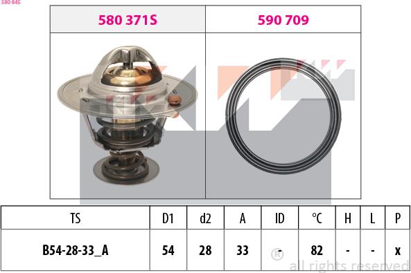 KW 580 845 - Термостат, охолоджуюча рідина autocars.com.ua